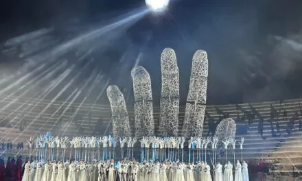 A futuristic Aida for the 100th anniversary of the Opera Festival in Arena di Verona. Special effects and more than 500 people on stage