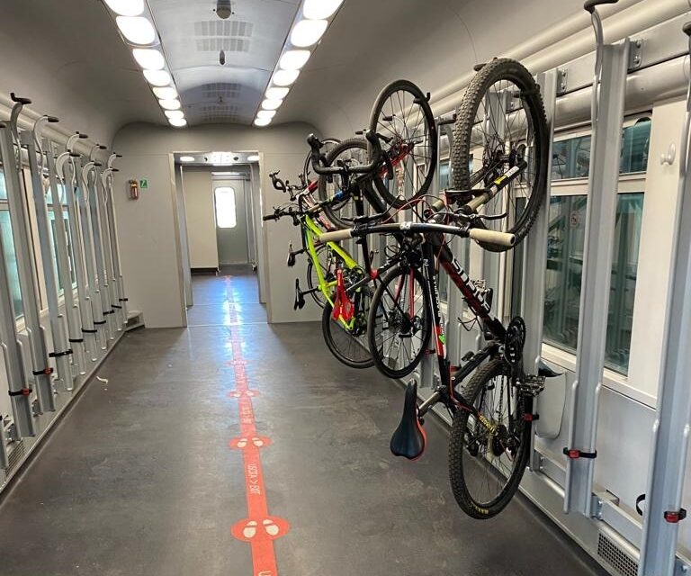 Cycling and Veneto: 896 new bike parking spaces on trains. You can travel all day for $3.50.  