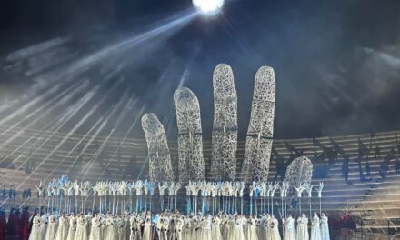 A futuristic Aida for the 100th anniversary of the Opera Festival in Arena di Verona. Special effects and more than 500 people on stage