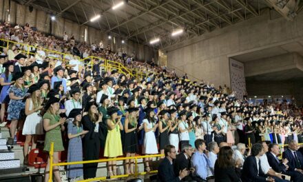 High school Graduation ceremony in Verona. 400 new students with double certification—Italian and American
